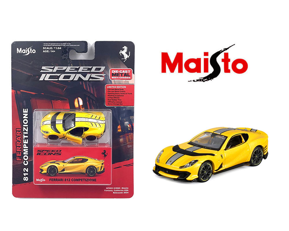 Maisto 1:64 Speed Icons Ferrari 812 Competizione Yellow