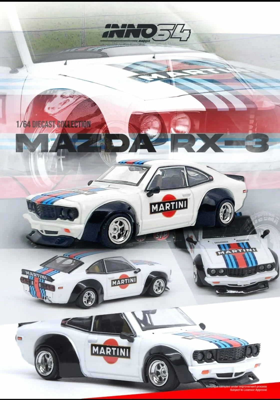 INNO64 Mazda Savanna RX-3 MARTINI RACING Livery White