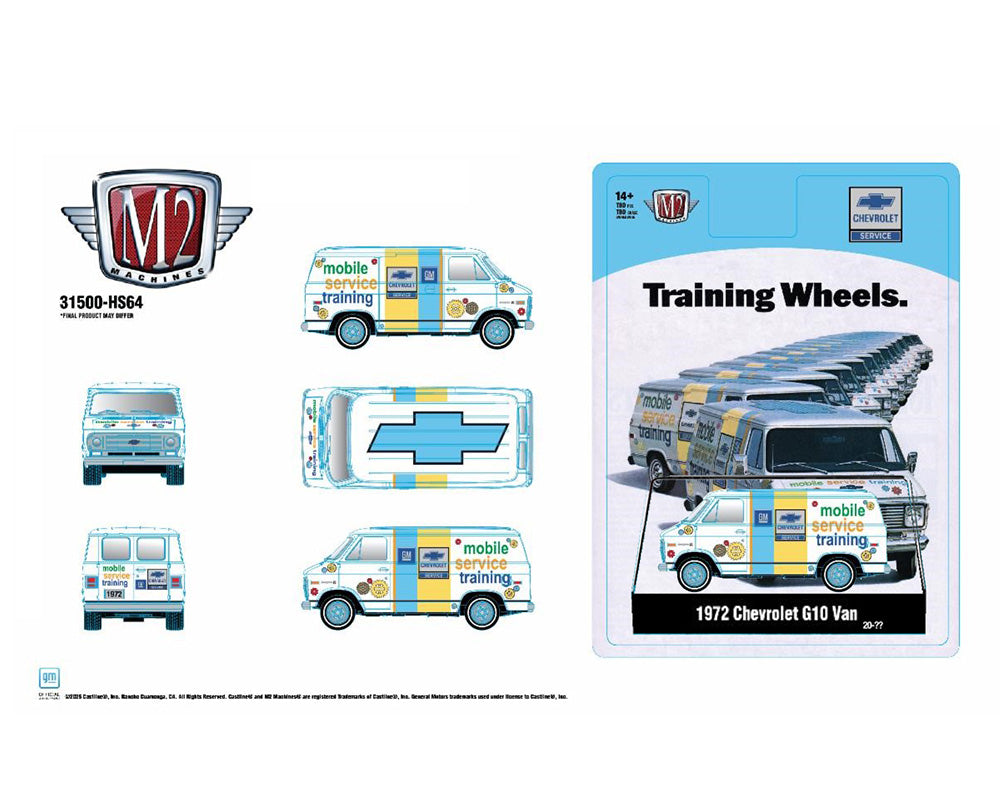 M2 Machines 1972 Chevrolet G10 Van Training Wheels HS64 Hobby Exclusive Preorder