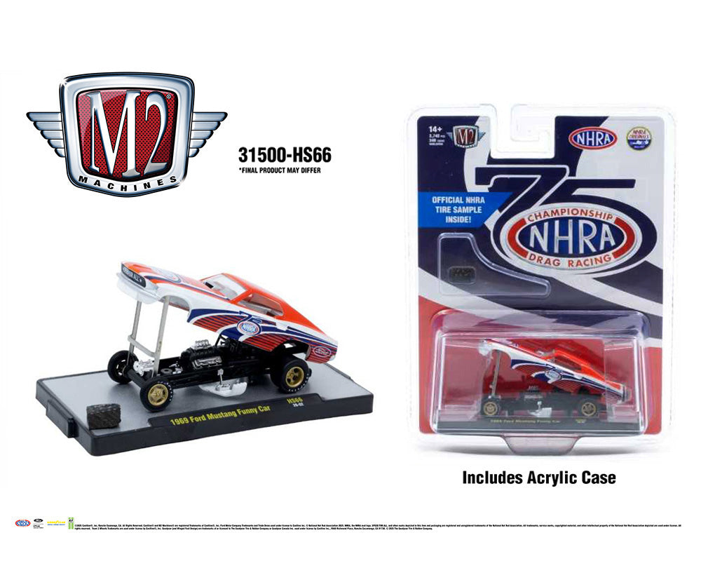 M2 Machines 1969 Ford Mustang Funny Car NHRA 75th Anniversary HS66 26-02