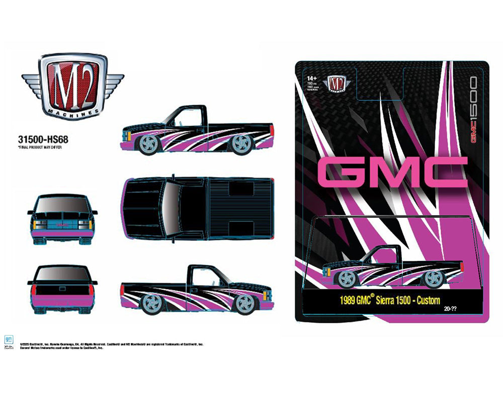 M2 Machines 1989 GMC Sierra 1500 Custom Black Pink HS68 Hobby Exclusive Preorder