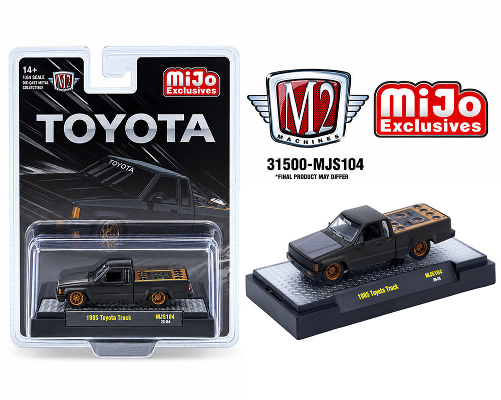 M2 Machines 1985 Toyota Pickup Truck Slammed Matte Grey Carbon Hood MJS104 26-24