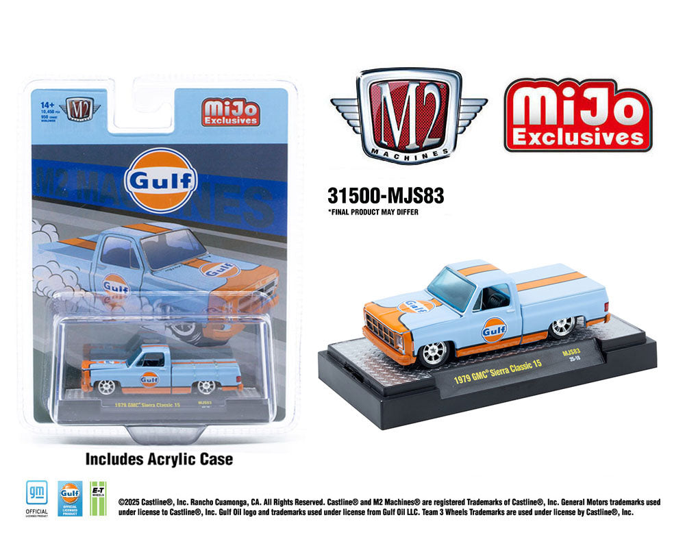 M2 Machines 1979 GMC Sierra Classic 15 Custom GULF Blue MJS83 25-18