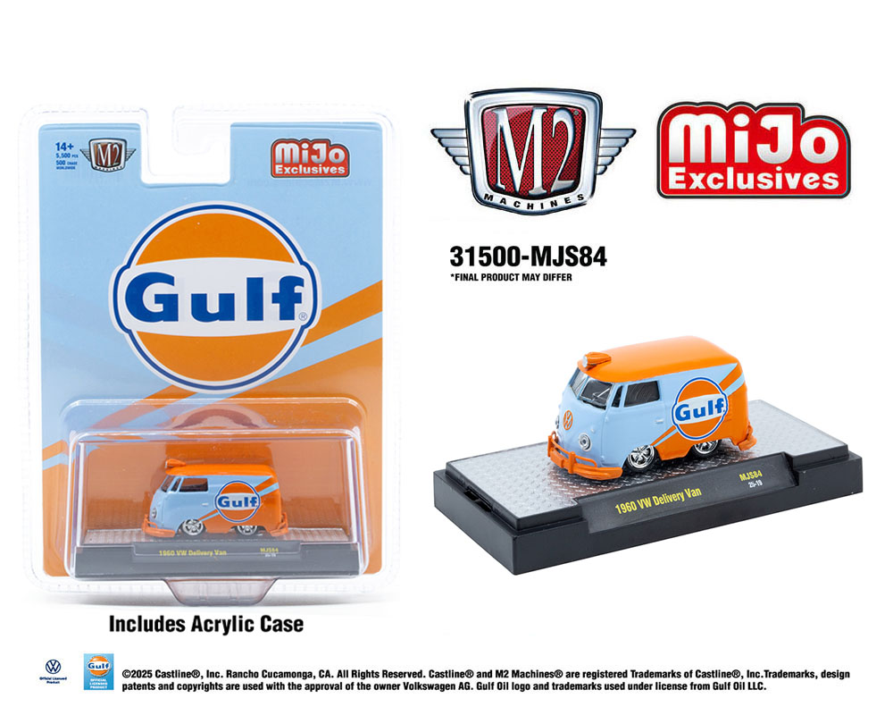 M2 Machines Gulf 1960 Volkswagen VW Delivery Van Custom Blue MJS84 25-19