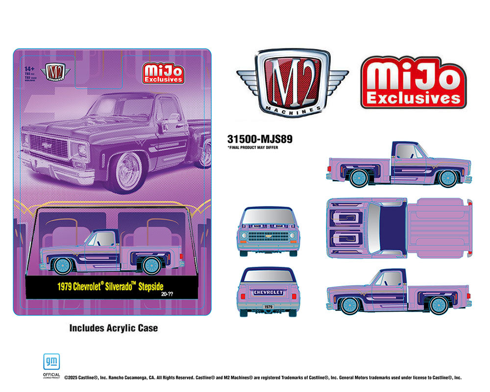 M2 Machines 1978 Chevrolet Silverado Stepside Lowriders Purple MJS89 Preorder