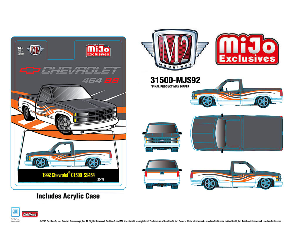 M2 Machines 1992 Chevrolet C1500 SS 454 Two-Tone White with Grey MJS92 Preorder