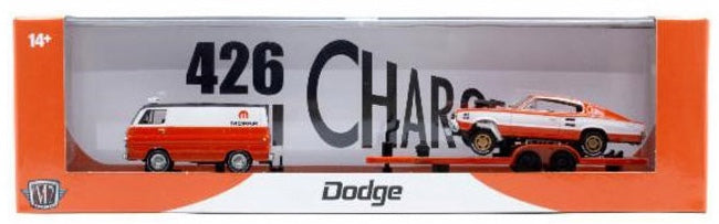 M2 Machines Hauler 1967 Dodge A100 Panel Van & 1966 Dodge Charger Gasser R87 25-14