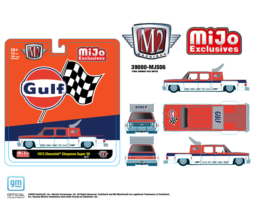 M2 Machines 1973 Chevrolet Cheyenne Super 30 GULF Racing MJS06 Preorder