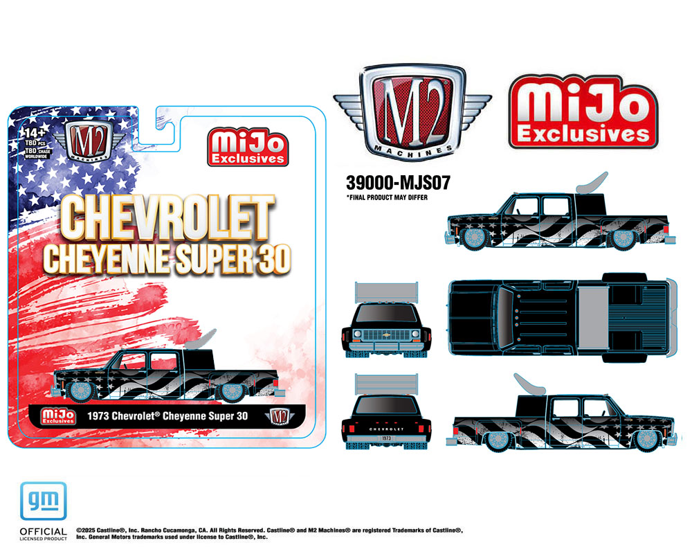 M2 Machines 1973 Chevrolet Cheyenne Super 30 Stars & Stripes MJS07 Preorder