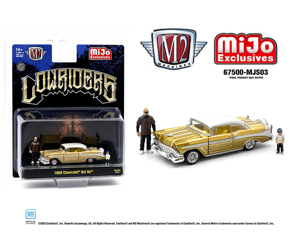 M2 Machines Diorama Lowriders 1956 Chevrolet Bel Air Beige Gold MJS03 26-10