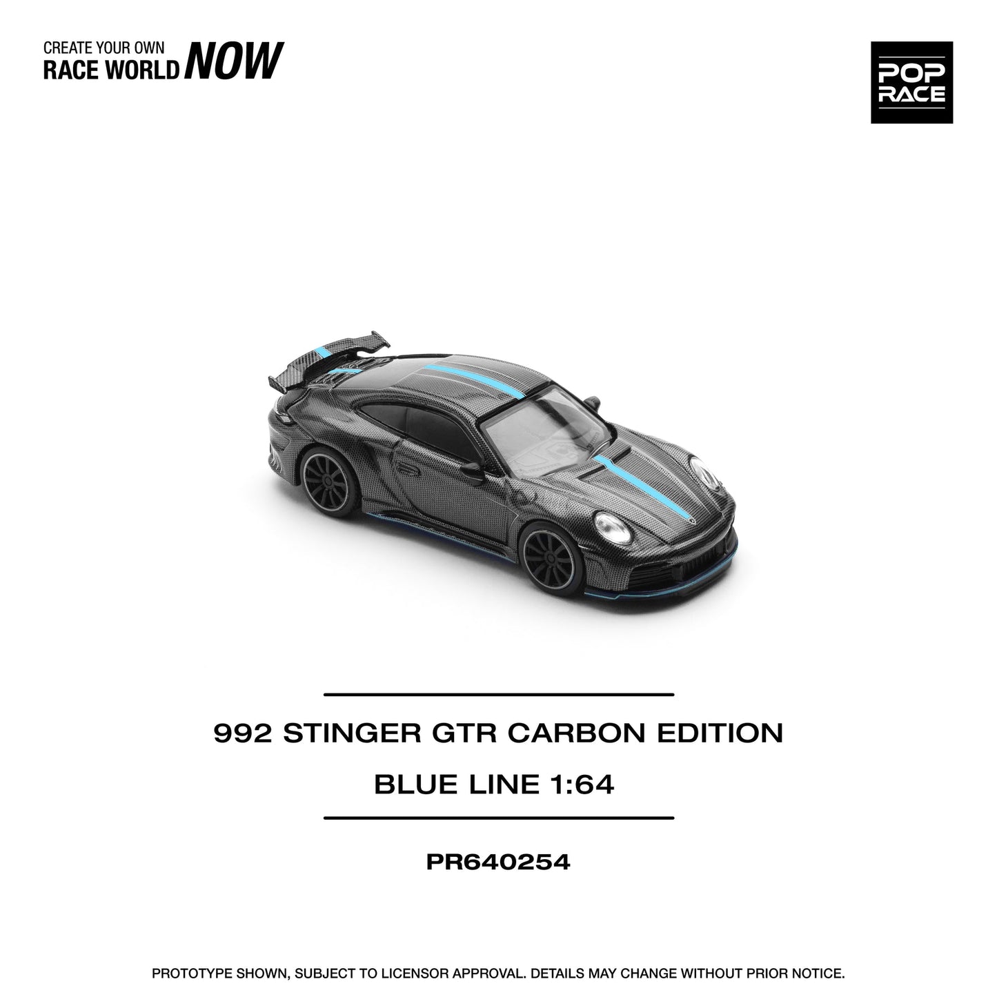 Pop Race Porsche 992 Stinger GTR Carbon Edition Blue Line PR64-254