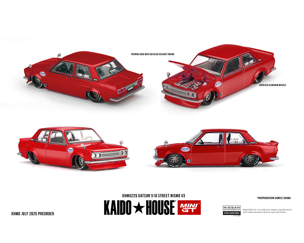 Kaido House Datsun 510 Street Nismo V3 Red KHMG229 Preorder