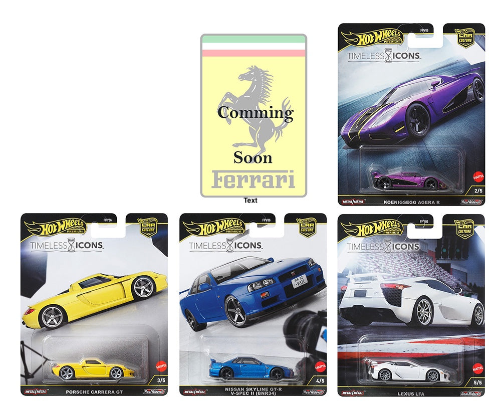 Hot Wheels Premium Car Culture 2025 Timeless Icons Set of 5 FPY86-961N