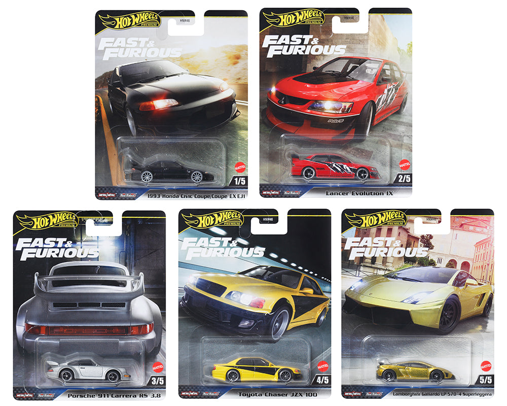 Hot Wheels Premium Fast & Furious 2025 Release M Case Set of 5 HNW46-956M Preorder