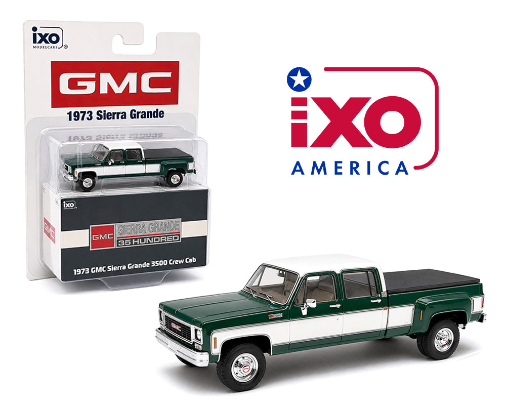IXO Models GMC Sierra Grande 3500 Crew Cab Dually Green White