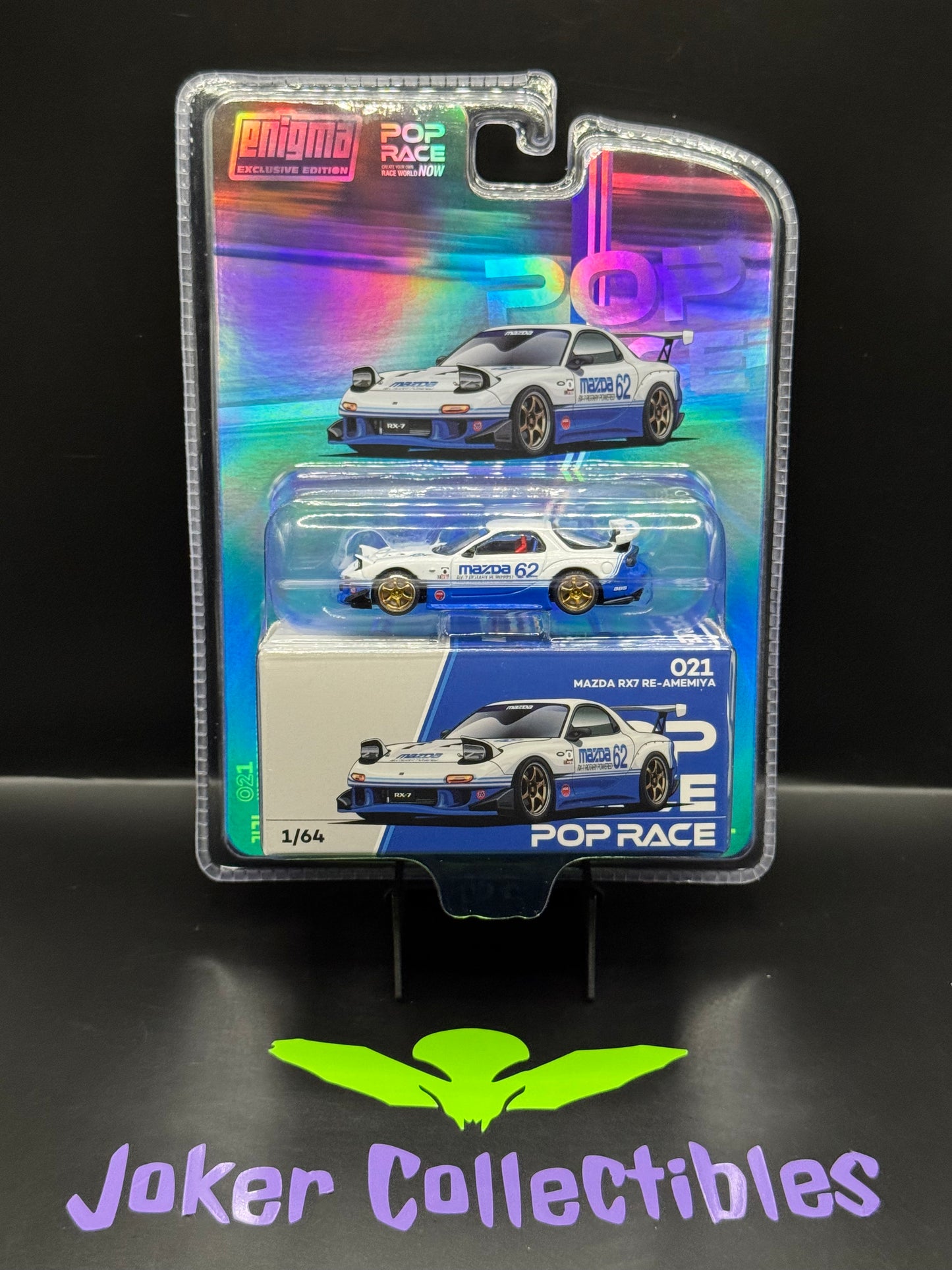 Pop Race Chase Mazda RX-7 FD3S Blue White PR64-PRE021 Enigma Exclusive