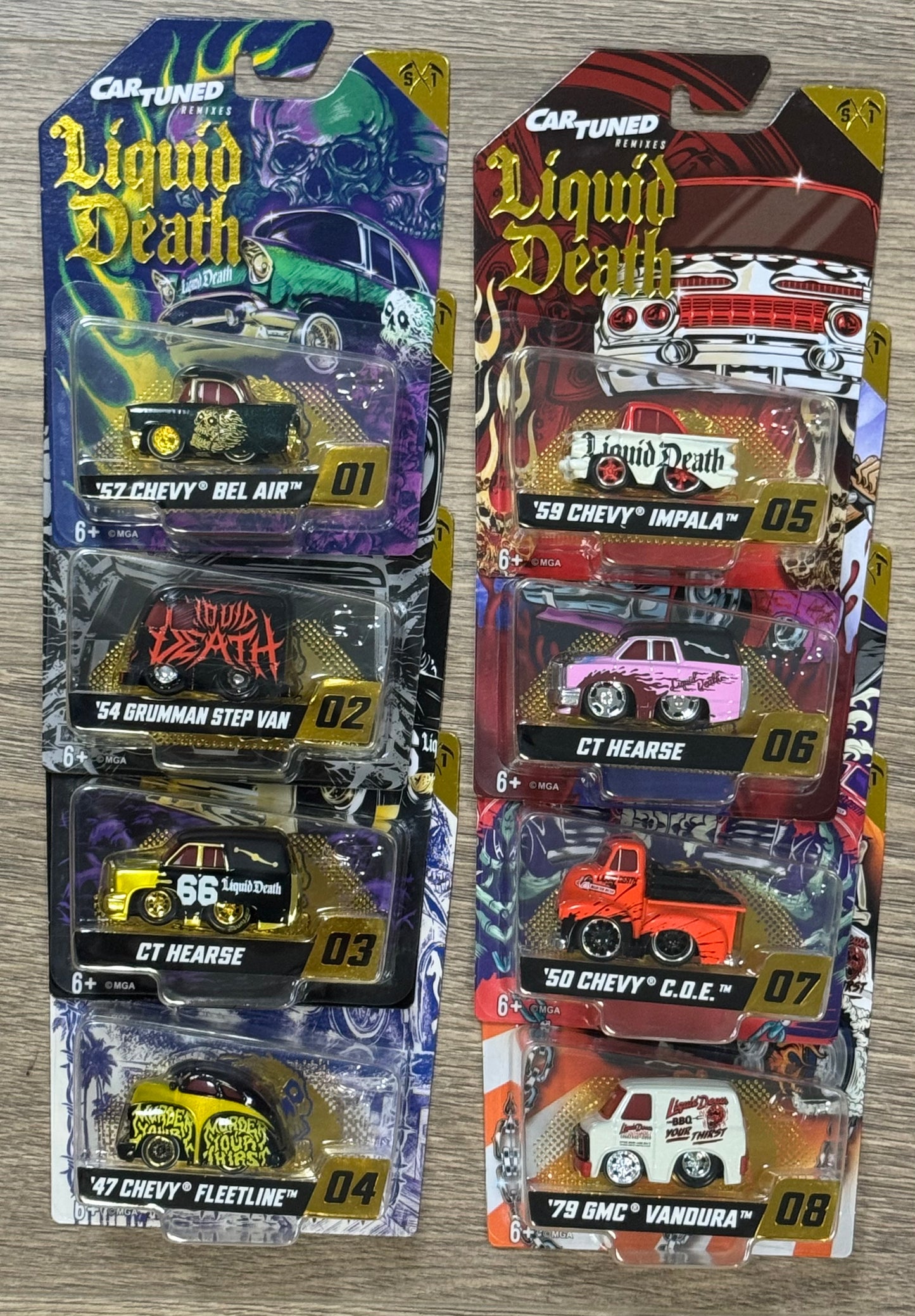 CarTuned Series 1 Liquid Death Set of 8 Factory Sealed Case Car Tuned