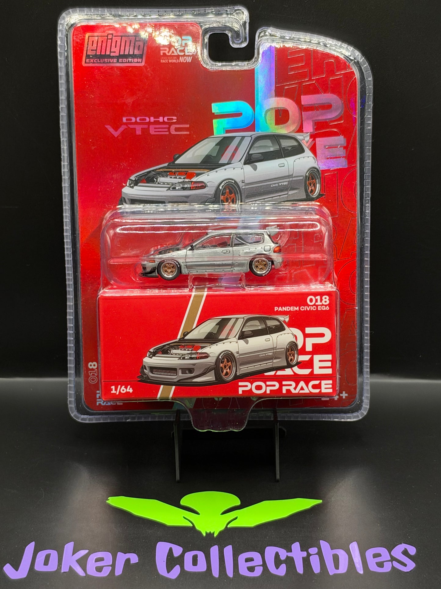 Pop Race Chase Pandem Honda Civic EG6 V1.5 Raw Metal PR64-PRE018 Enigma Exclusive