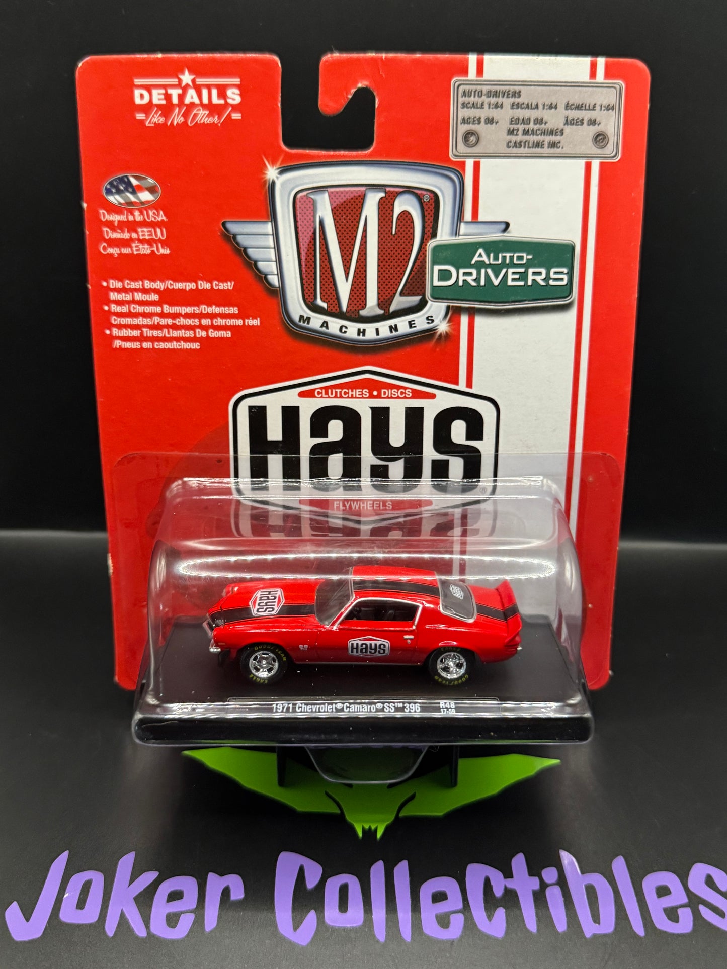 M2 Machines Auto-Drivers Hays 1971 Chevrolet Camaro SS 396 R48 17-59