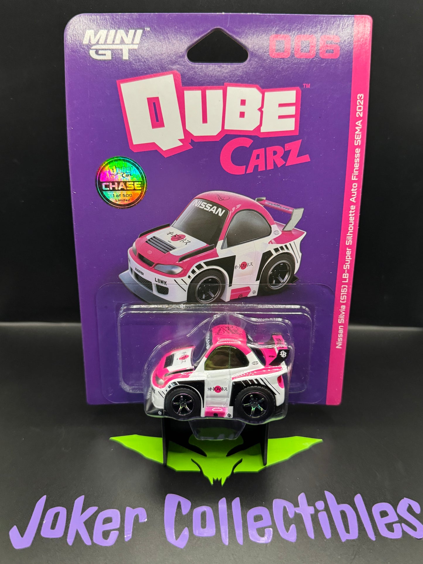 Mini GT QubeCarz Series 1 Liberty Walk Chase Nissan Silvia S15 LB-Super Silhouette Auto Finesse SEMA 2023 006 (1 of 500 Limited)
