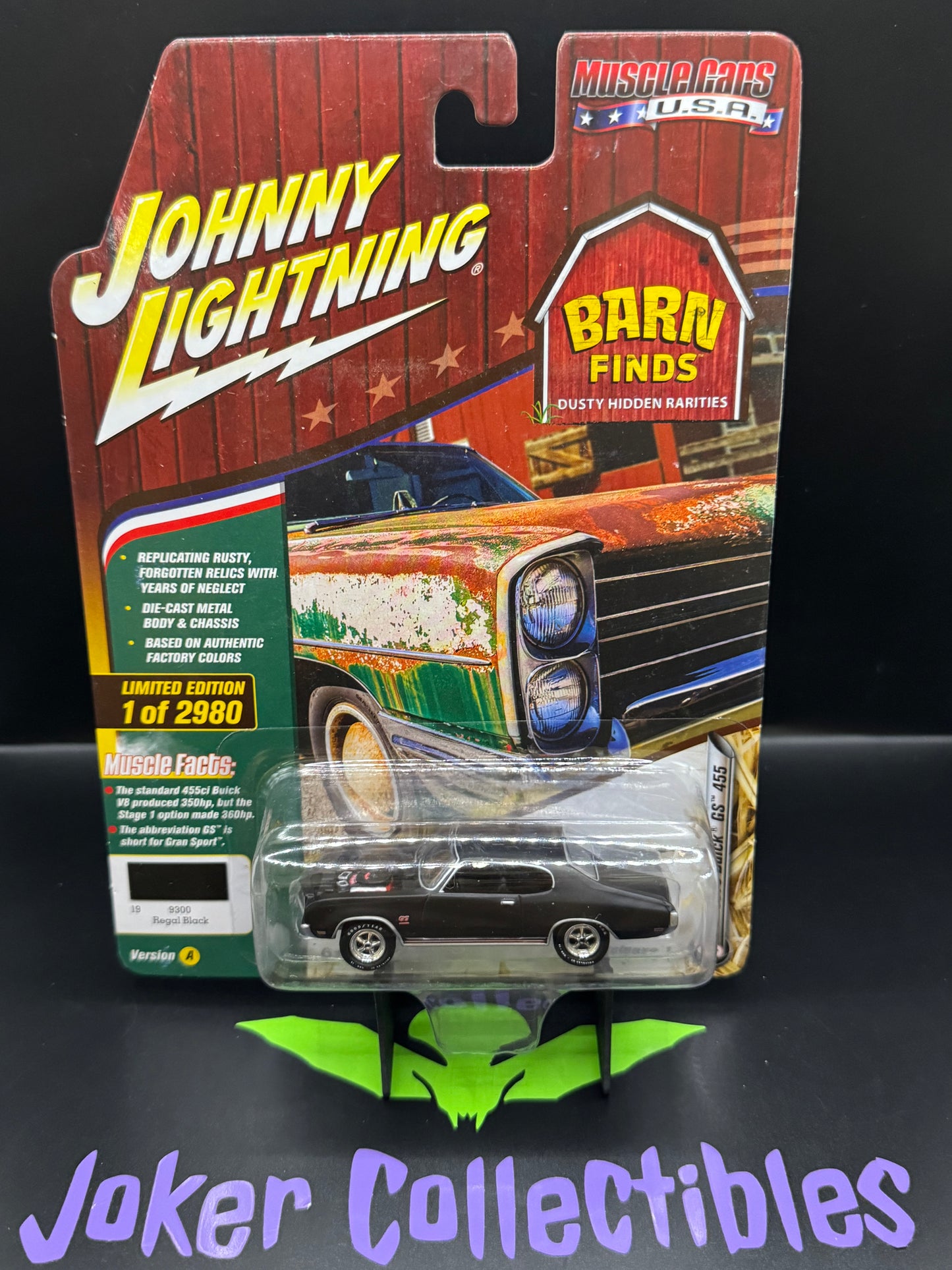 Johnny Lightning Muscle Cars U.S.A. Barn Finds 1970 Buick GS 455 # 6 Regal Black