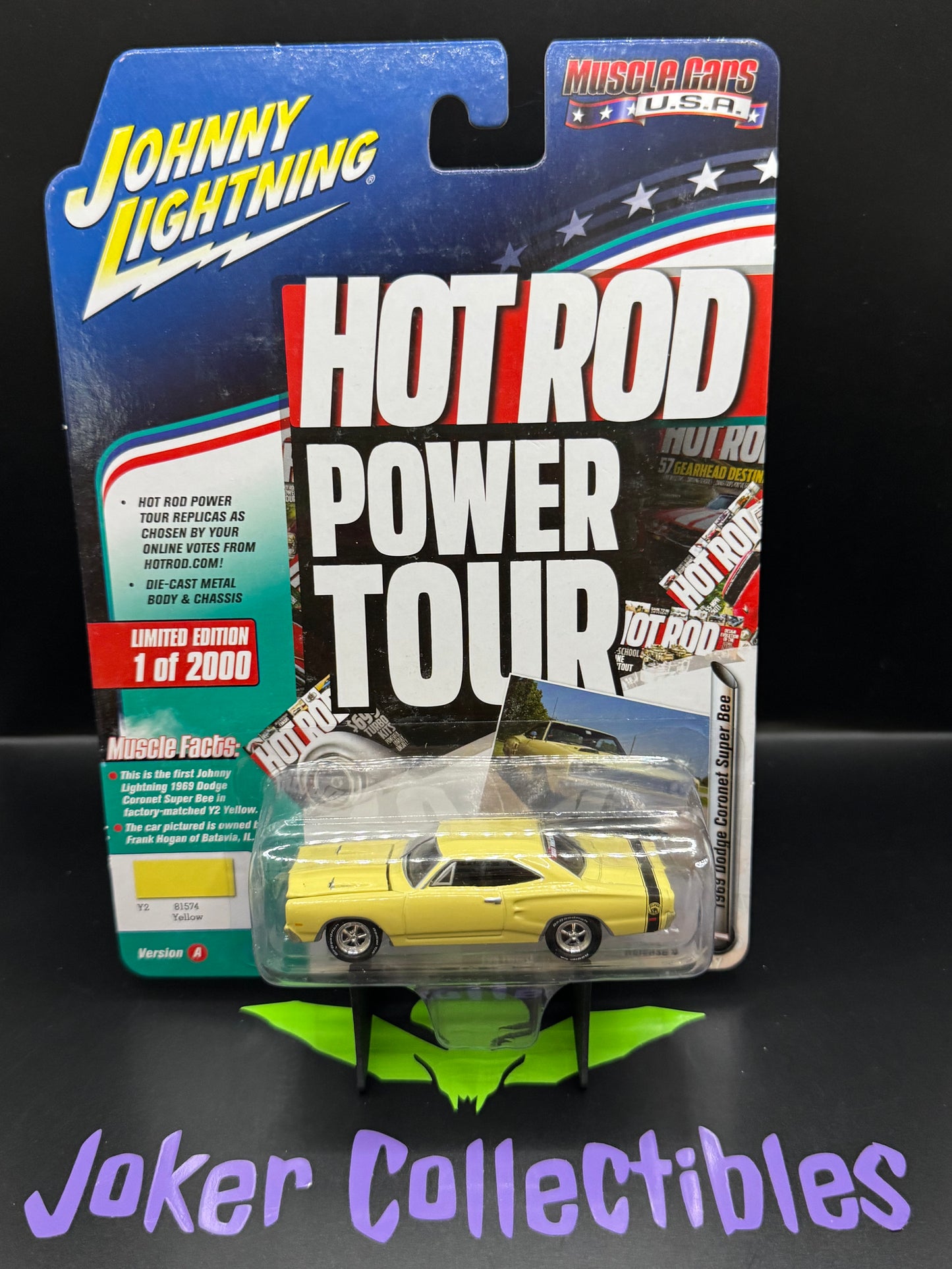 Johnny Lightning Muscle Cars U.S.A. Hot Rod Power Tour 1969 Dodge Coronet Super Bee # 1 Yellow