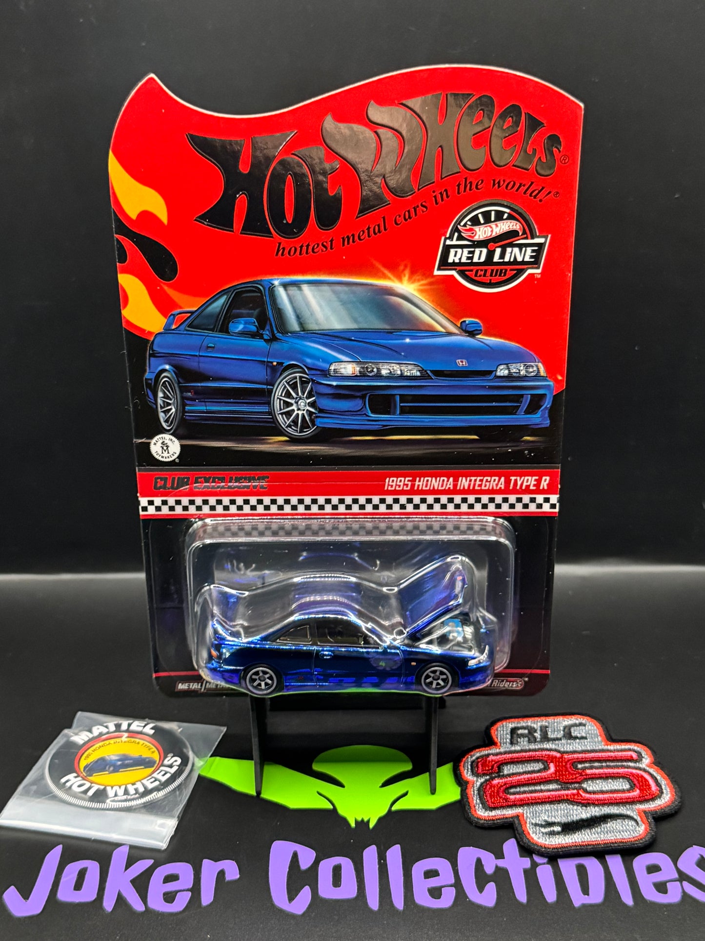 Hot Wheels 2025 RLC Red Line Club Exclusive Blue 1995 Honda Integra Type R Membership Car with Patch & Pin