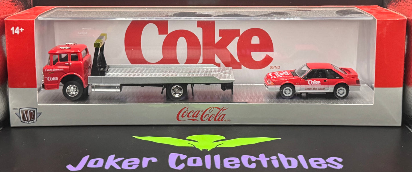 M2 Machines Auto-Haulers Coke 1990 Ford C-8000 & 1990 Ford Mustang GT TW28 23-09