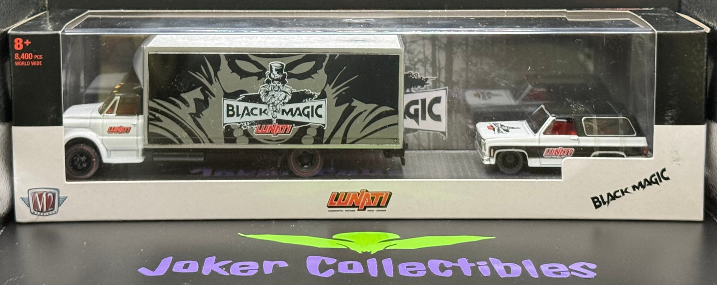 M2 Machines Auto-Haulers Lunati Black Magic 1968 Chevrolet C60 Truck & 1973 GMC Sierra R60 22-26