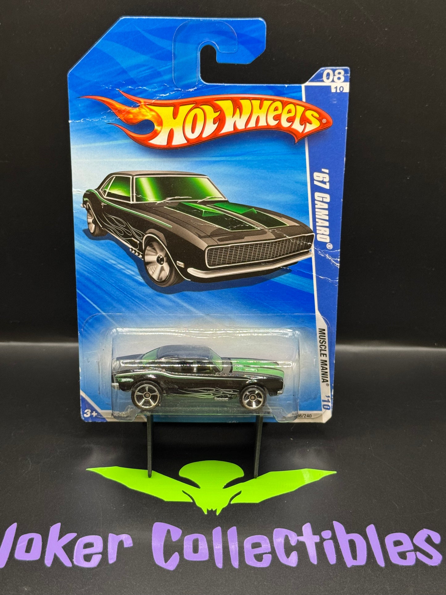 Damaged Card Hot Wheels 2010 Black '67 Camaro 086/240 Muscle Mania 08/10