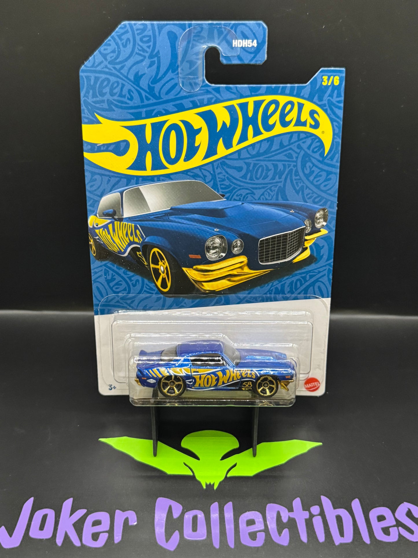 Hot Wheels 58th Anniversary Blue & Gold '70 Chevy Camaro RS # 3/6