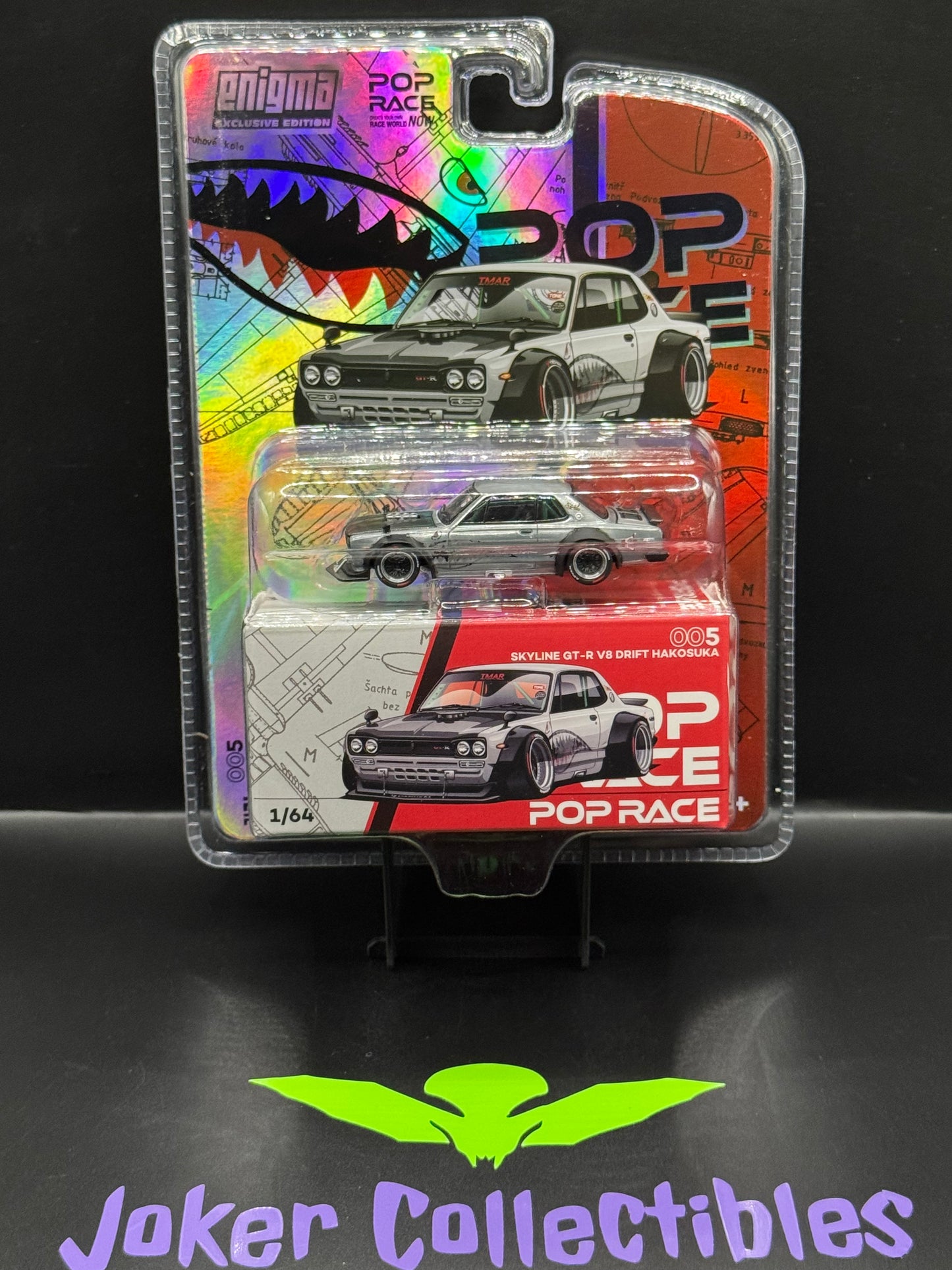 Pop Race Chase Nissan Skyline GT-R V8 Drift (Hakosuka) Metallic Silver 005 Enigma Exclusive