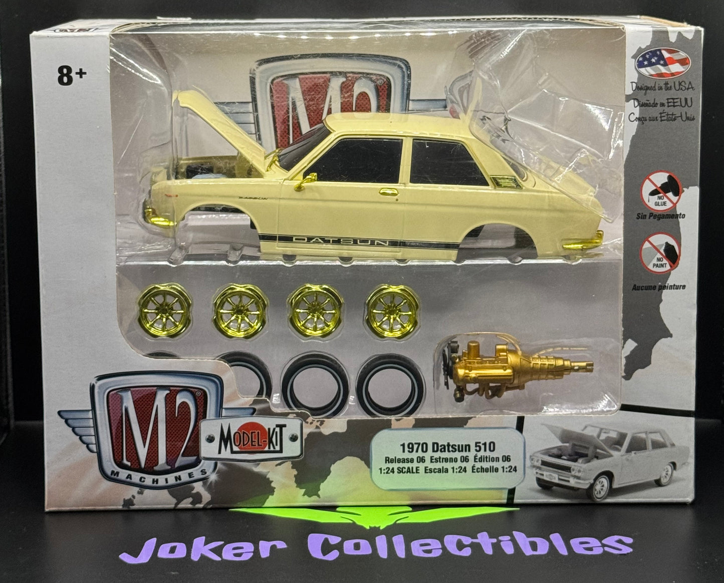 M2 Machines 1:24 Scale Model Kit Chase Beige Cream 1970 Datsun 510 Release 06