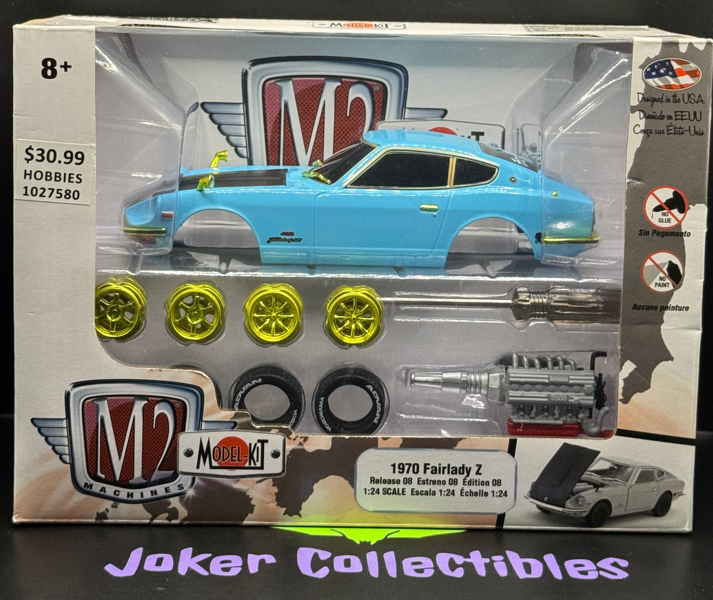 M2 Machines 1:24 Scale Model Kit Chase Blue 1970 Fairlady Z Release 08