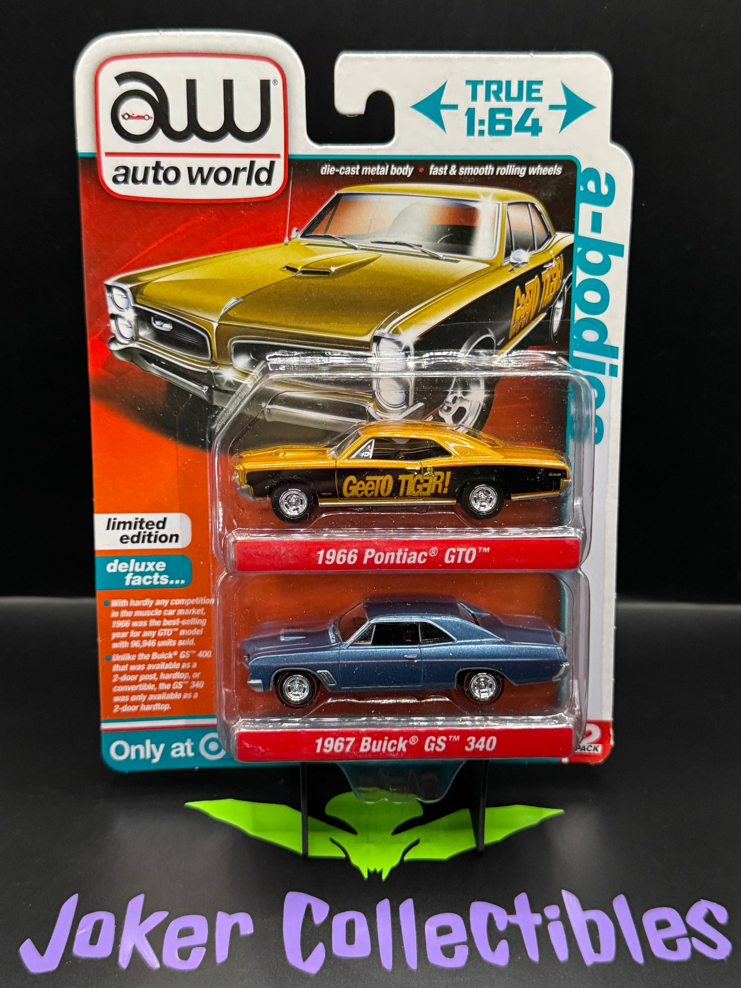 Auto World A-Bodies 2 Pack 1966 Pontiac GTO & 1967 Buick GS 340