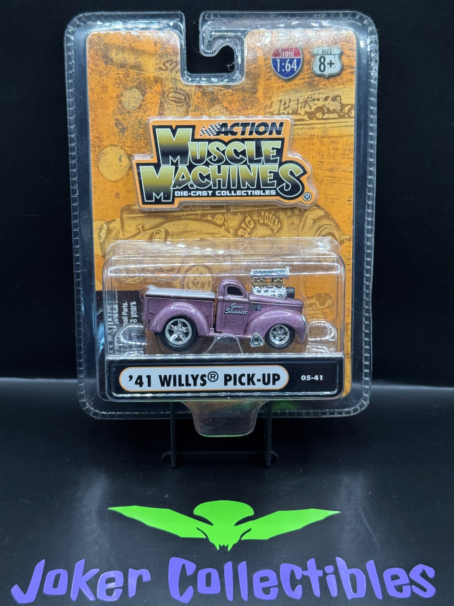 Funline Action Muscle Machines Pink Purple Gene Stinnett '41 Willys Pick-Up 05-41