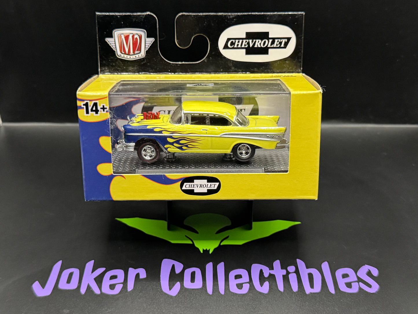 M2 Machines Yellow Blue 1957 Chevrolet Bel Air Gasser R79 24-40