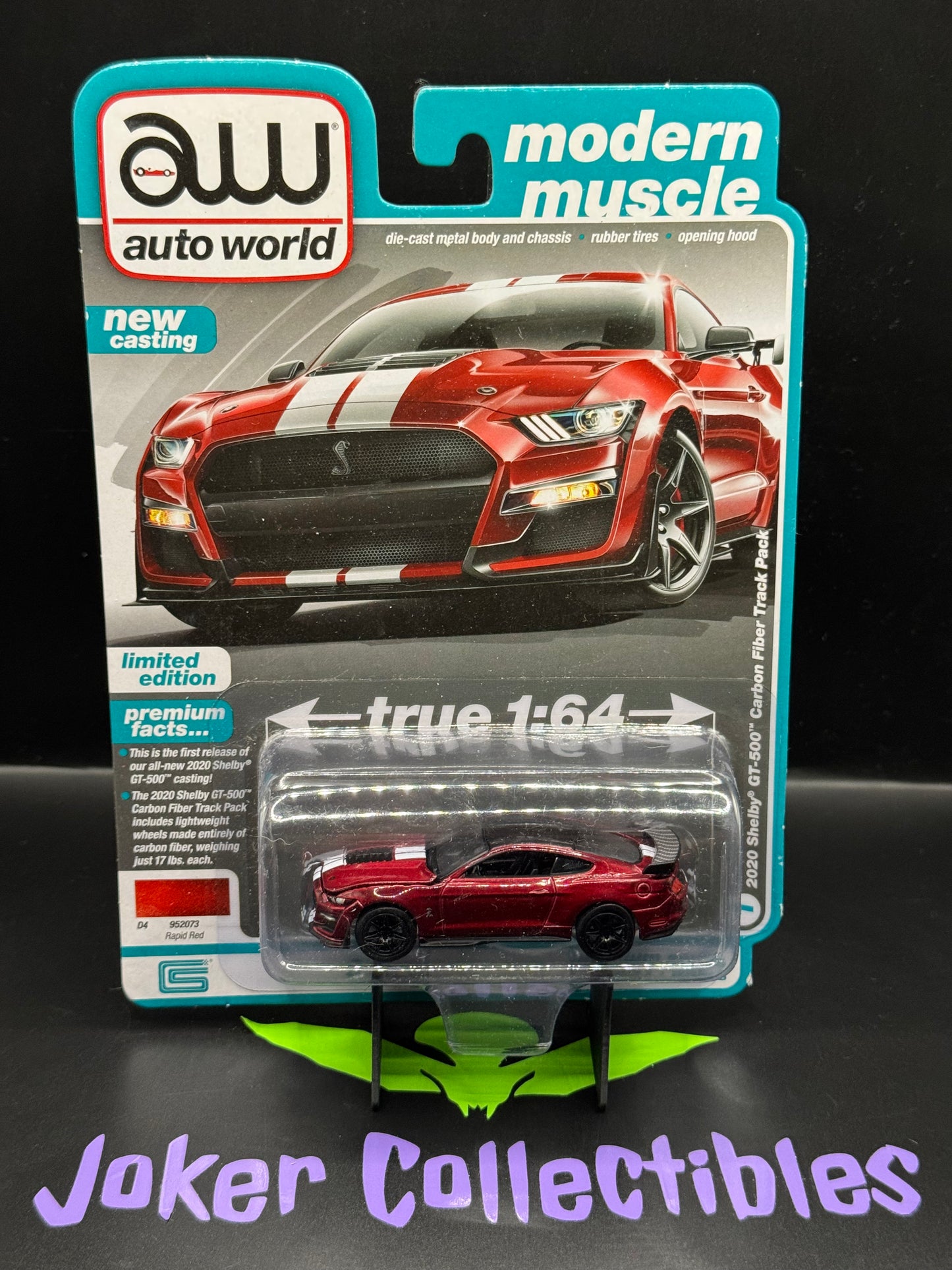 Auto World Modern Muscle 2020 Shelby GT-500 Carbon Fiber Track Pack Rapid Red #1
