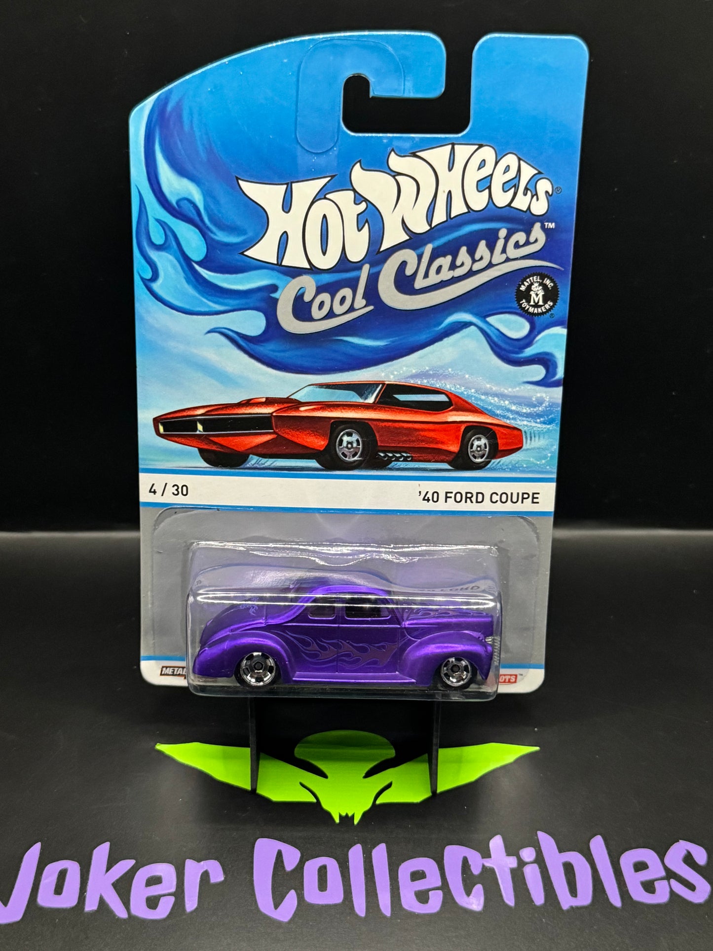 Hot Wheels Cool Classics '40 Ford Coupe 4/30 Red Car Card Spectrafrost