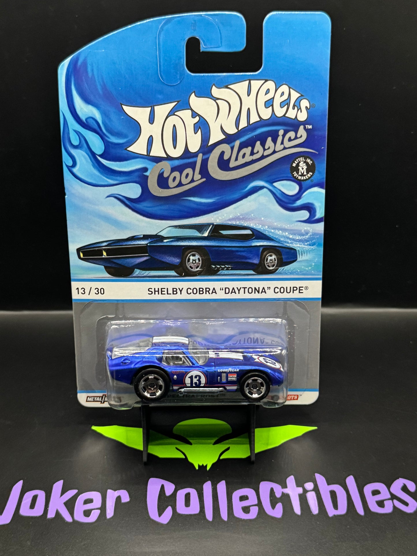 Hot Wheels Cool Classics Shelby Cobra "Daytona" Coupe 13/30 Blue Car Card Spectrafrost