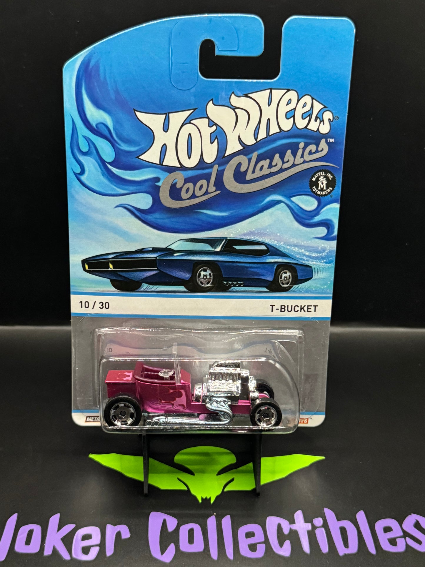 Hot Wheels Cool Classics T-Bucket 10/30 Blue Car Card Spectrafrost