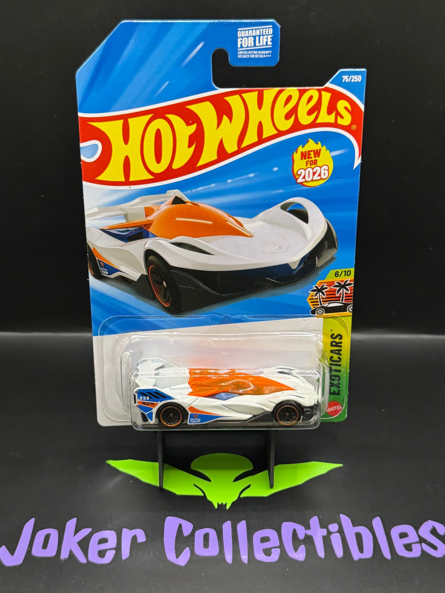 Hot Wheels 2026 White X-Cceleron 75/250 Exoticars 6/10 D Case