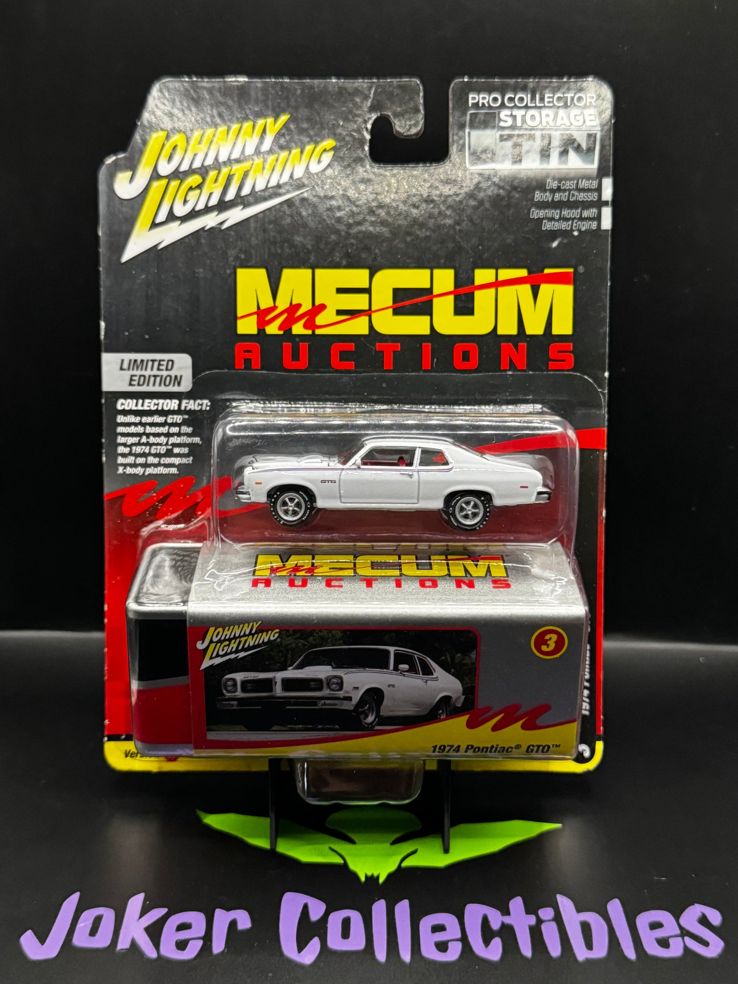 Johnny Lightning Pro Collector Storage Tin Mecum Auctions 1974 Pontiac GTO White # 3