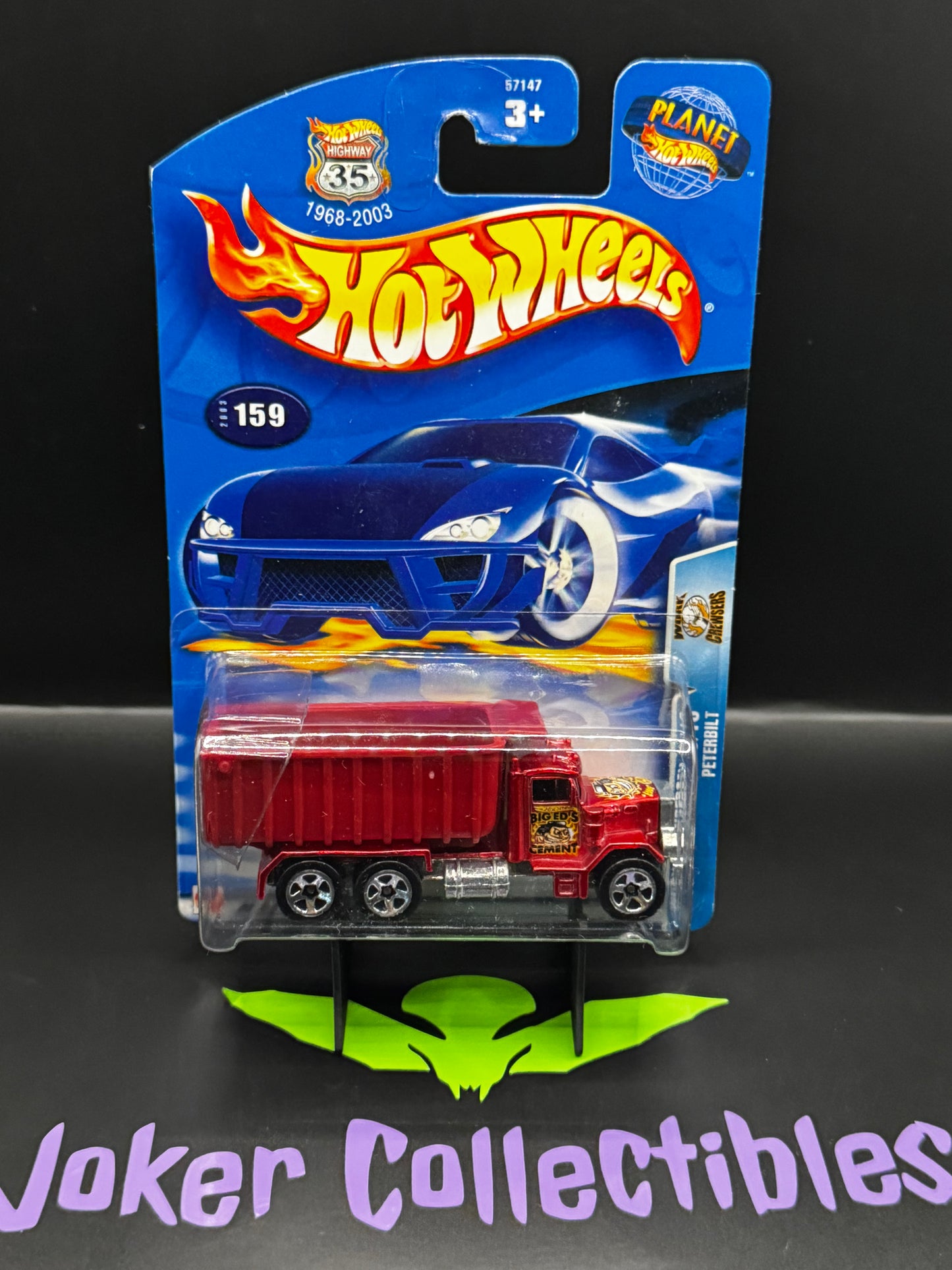 Hot Wheels 2003 Red Work Crewsers 5/10 Peterbilt Big Ed's Cement Collector No. 159