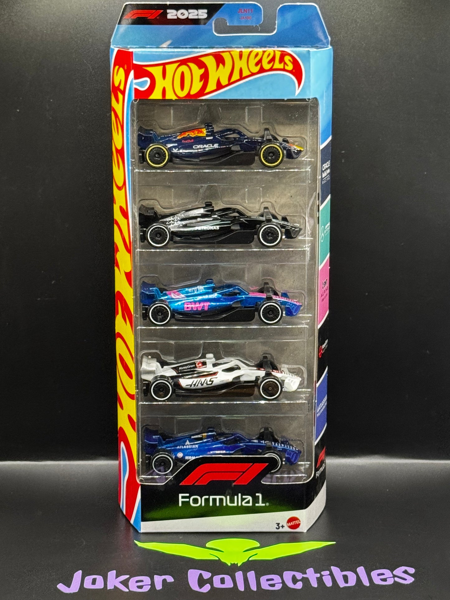 Hot Wheels 5 Pack 2026 Formula 1 F1 Oracle Red Bull Racing, BWT Alpine, AMG Patronas, MoneyGram Haas, & Atlassian Williams Racing