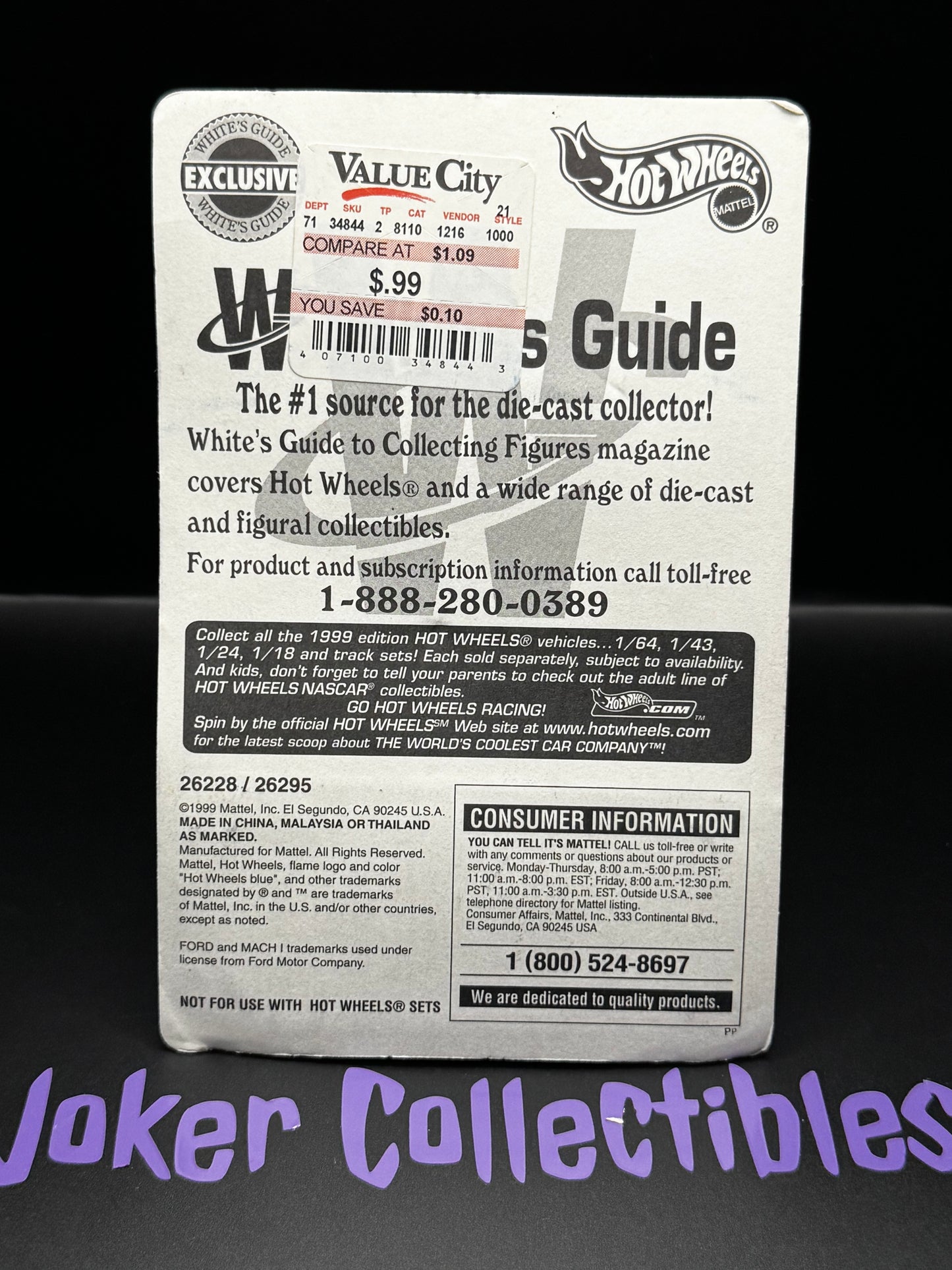 Bad Card Hot Wheels White's Guide Exclusive White Mustang Mach I