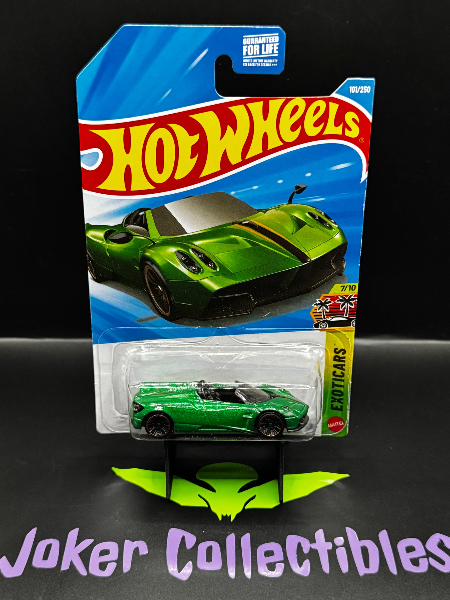 Hot Wheels 2026 Green '17 Pagani Huayra Roadster 101/250 Exoticars 7/10 F Case