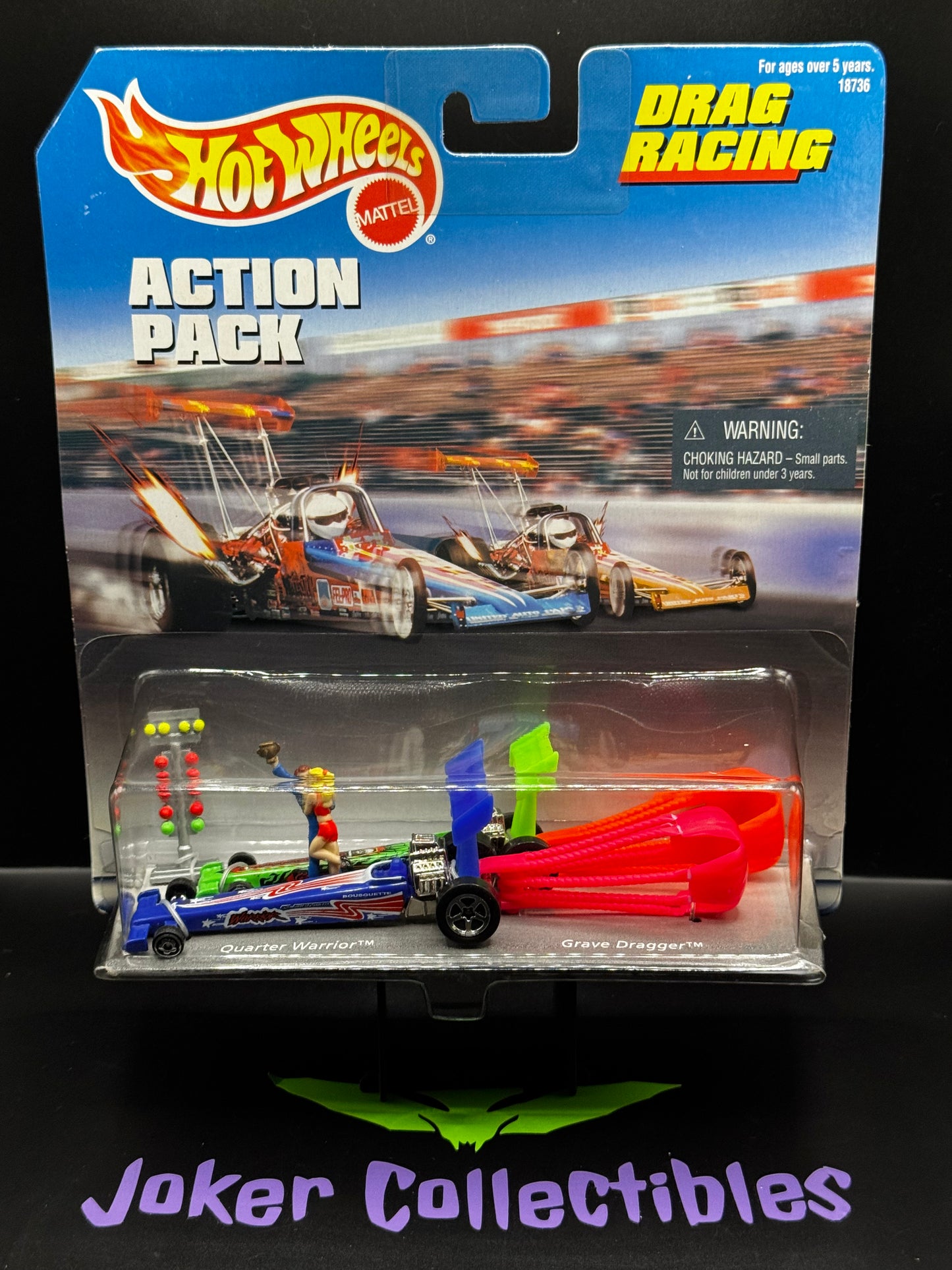 Hot Wheels Action Pack Drag Racing Quarter Warrior & Grave Digger