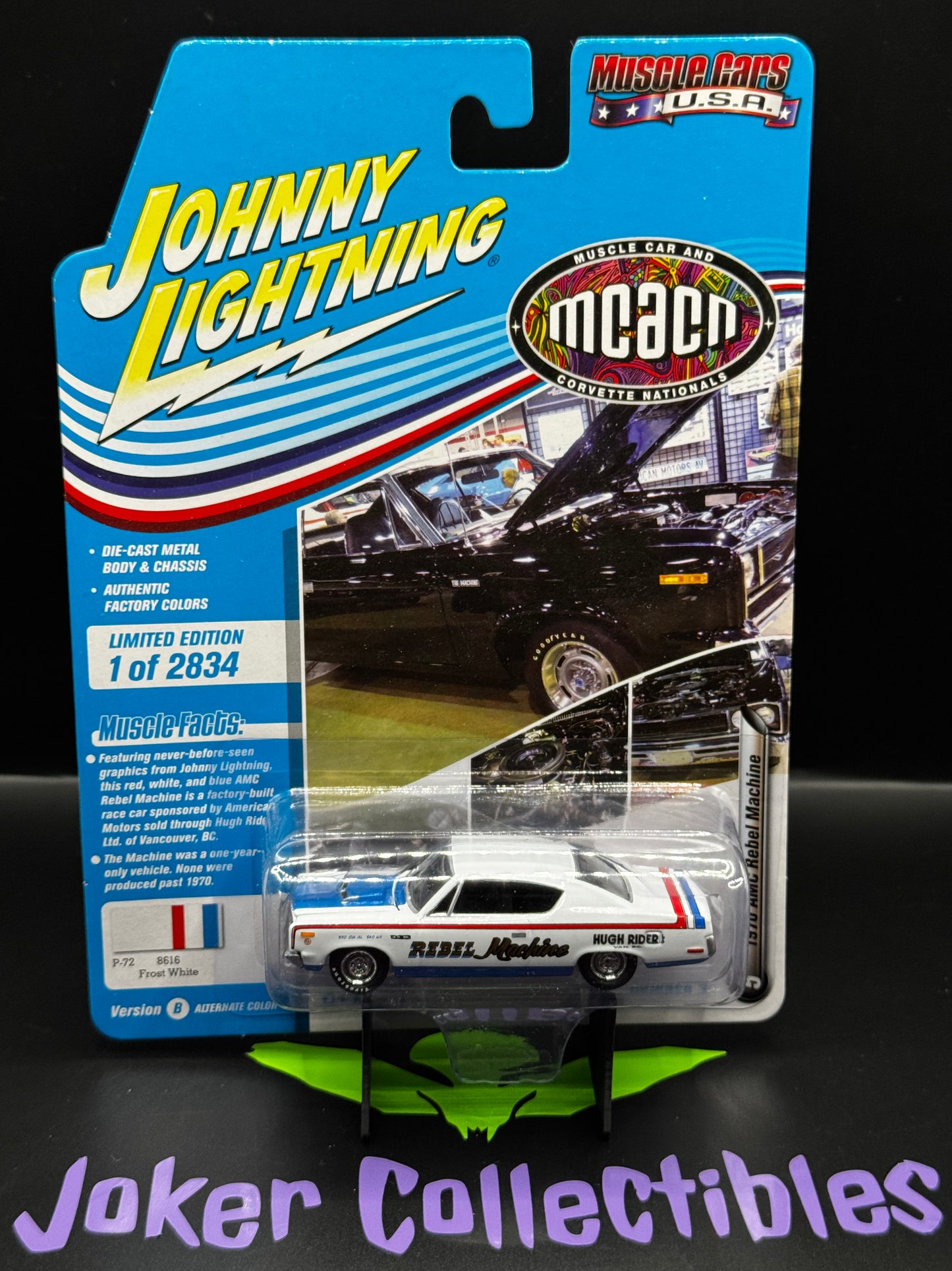 Johnny Lightning Muscle Cars U.S.A. MCACN 1970 AMC Rebel Machine Frost White #5