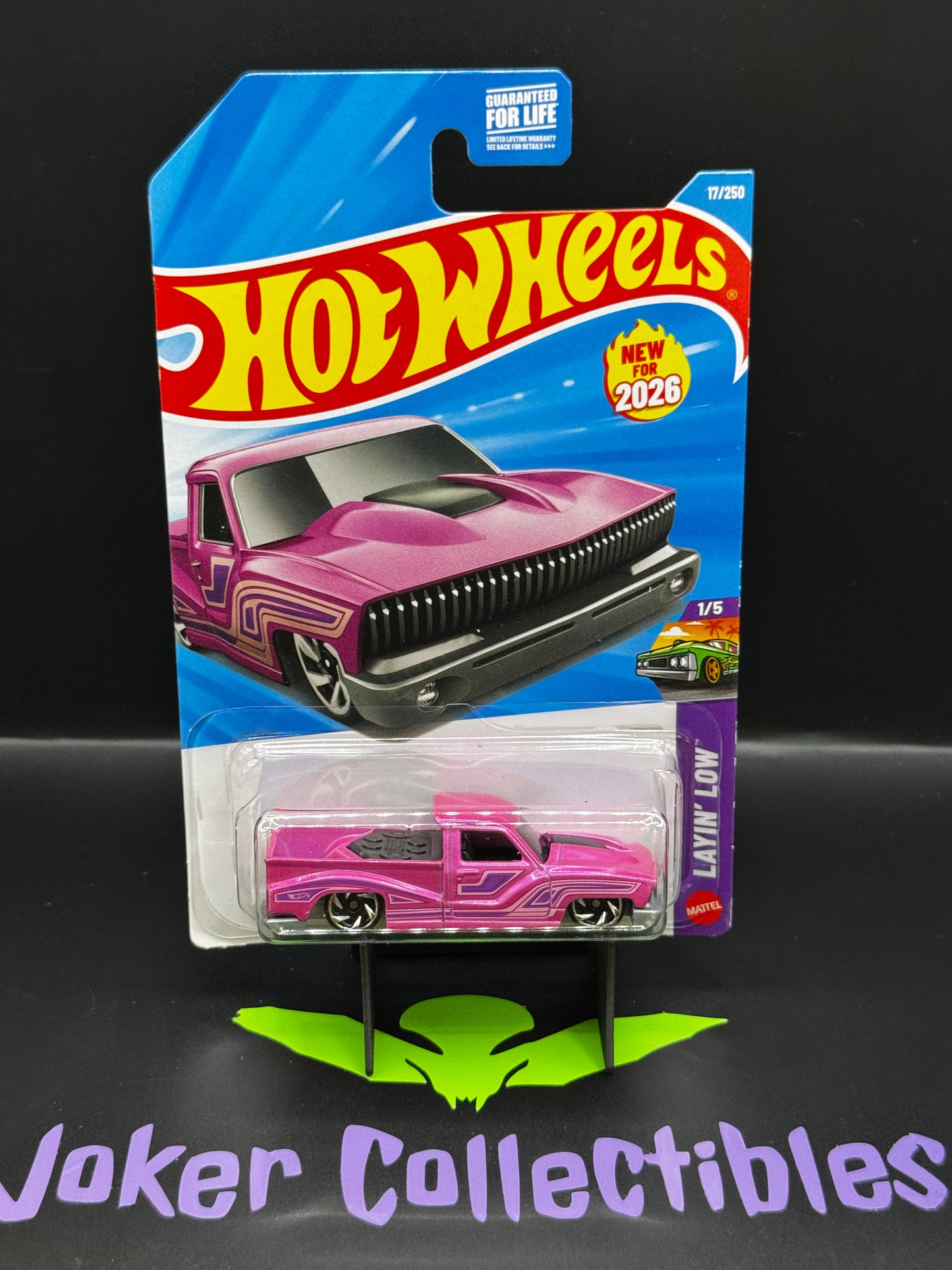 Hot Wheels 2026 Pink & Black Bounce'N Bass 17/250 Layin' Low 1/5 G Case